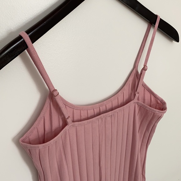 SHEIN Split Hem Rib Knit Dress Pink Small - Picture 6 of 6